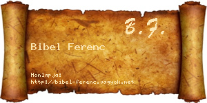 Bibel Ferenc névjegykártya