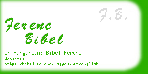 ferenc bibel business card